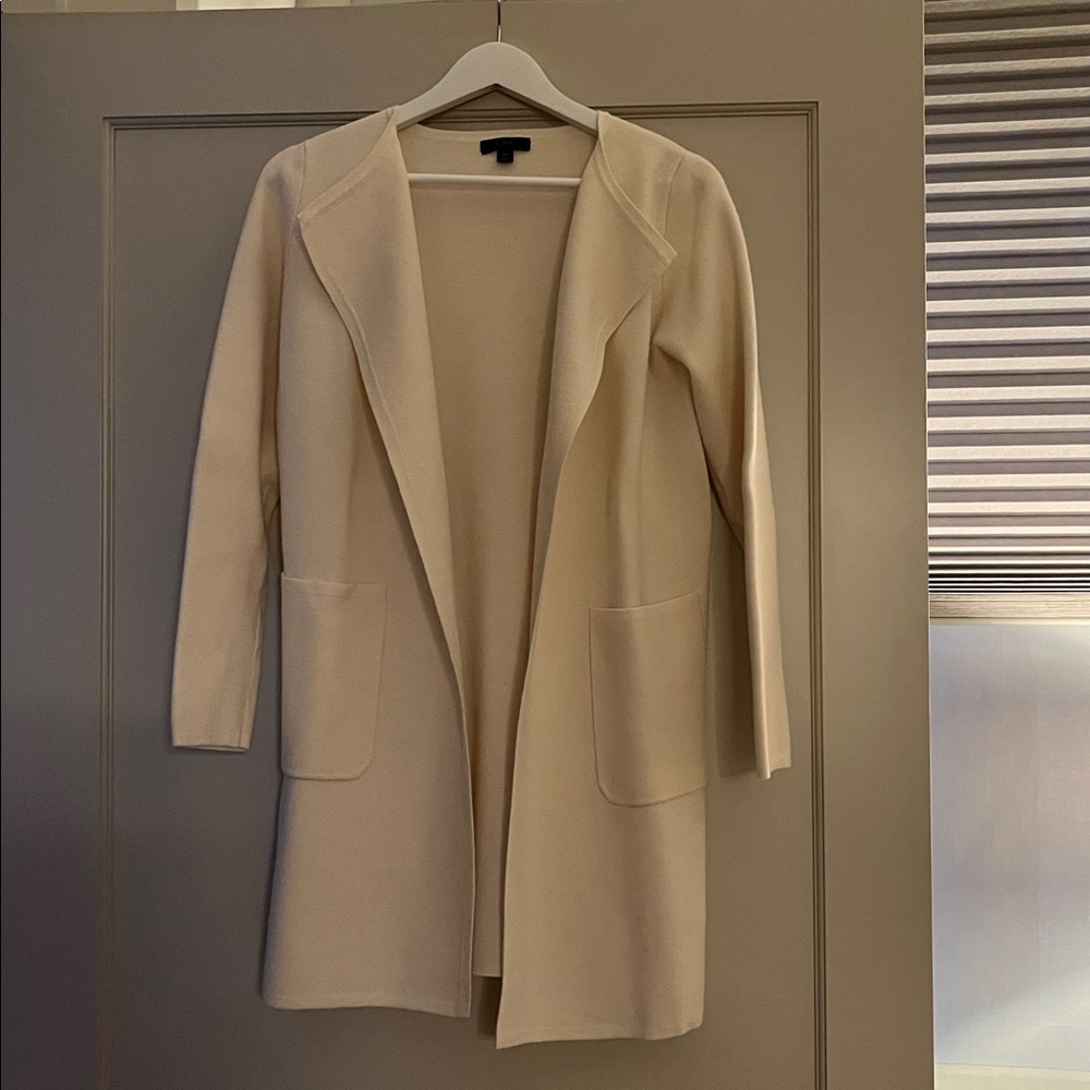 J.Crew | Juliette collarless sweater blazer | Cream | Size XS - Picture 2 of 15